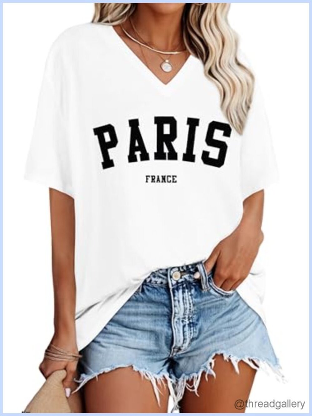 Oversized V Neck T Shirt Short Sleeve Graphic Tee Casual Summer Top